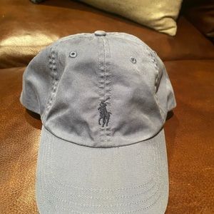 Polo ball cap one size.  Blueish grey